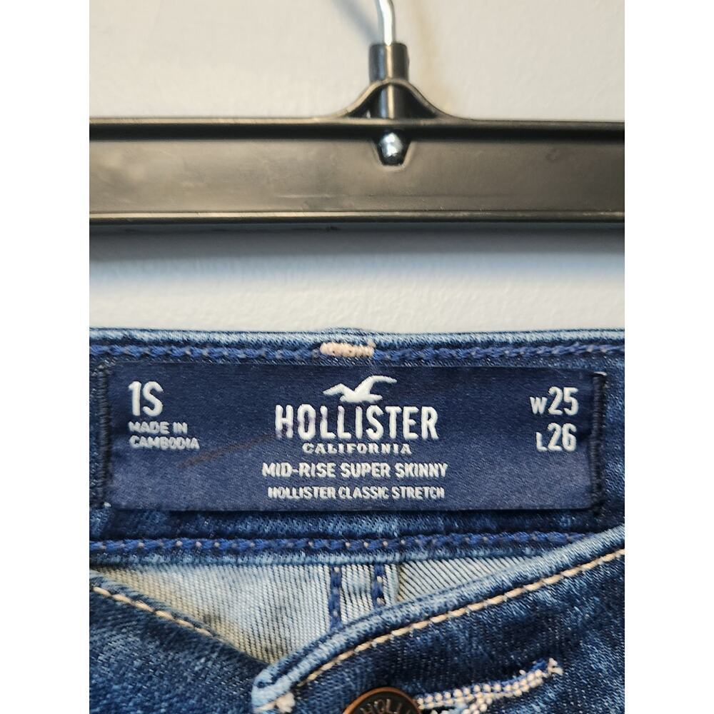 Hollister Mid Rise Super Skinny Classic Stretch Jeans Women's Size 1-S NWOT - Picture 3 of 7